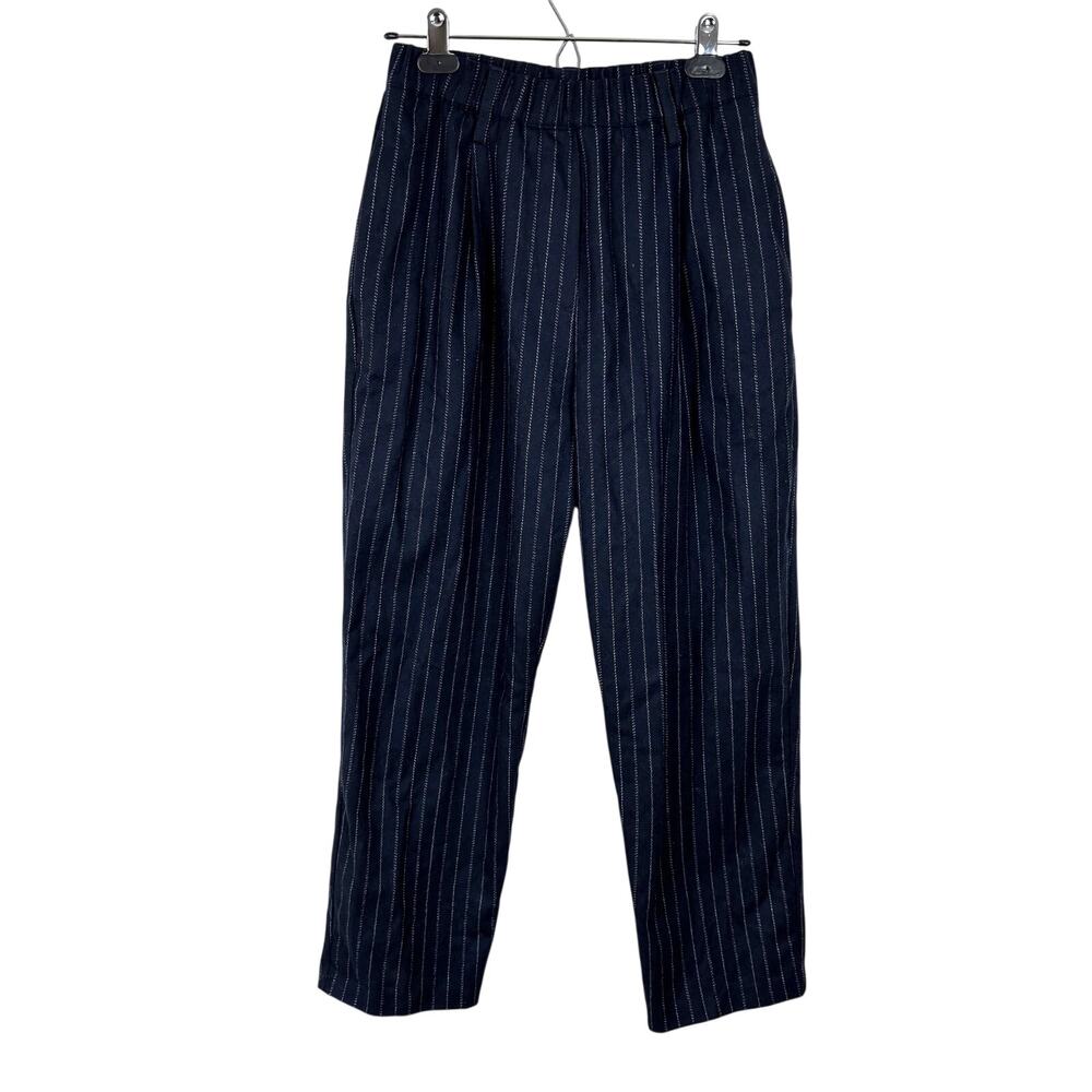 TOAST Pull On Trousers Pants Flannel Wool Cashmere Blend Pinstripe size 8